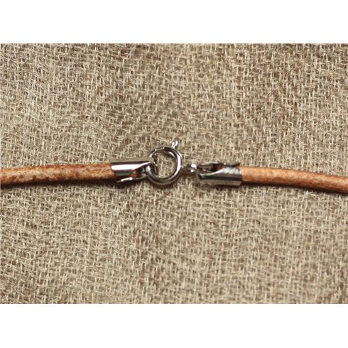 1pc - Collier Tour de cou Argent 925 Cuir Noir Tressé 3mm 4558550010278