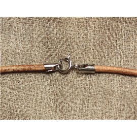 1pc - Collier Tour de cou Argent 925 Cuir Noir Tressé 3mm 4558550010278