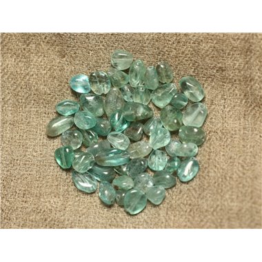 Fil 39cm 50pc environ - Perles Pierre - Apatite Olives Ovales Nuggets 4-10mm bleu vert turquoise
