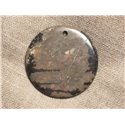 1pc - Pendentif Pierre semi précieuse - Jaspe Mokaïte Rond 45mm N8   4558550003744 