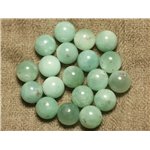 Fil 39cm 37pc environ - Perles Pierre - Quartz naturel bleu vert turquoise Boules 10mm