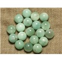 5pc - Perles Pierre - Quartz naturel bleu vert turquoise Boules 10mm - 7427039736473