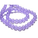 Fil 39cm 60pc env - Perles Pierre - Jade Boules 6mm violet mauve lavande lilas pastel