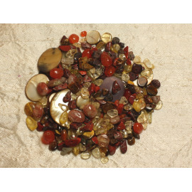 Lot Mélange Mix Perles Pierre et Nacre 4-20mm Multicolore - 4558550016126