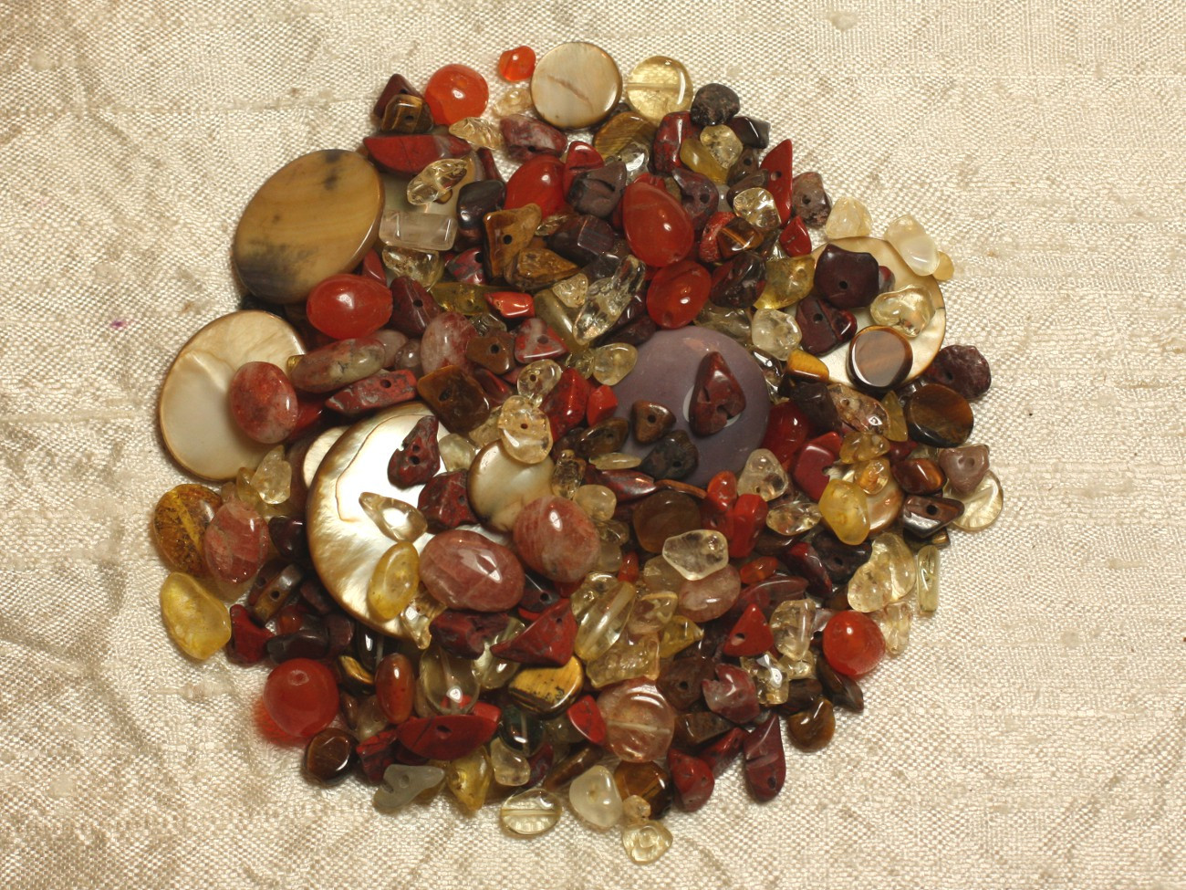 Lot Mélange Mix Perles Pierre et Nacre 4-20mm Multicolore - 4558550016126