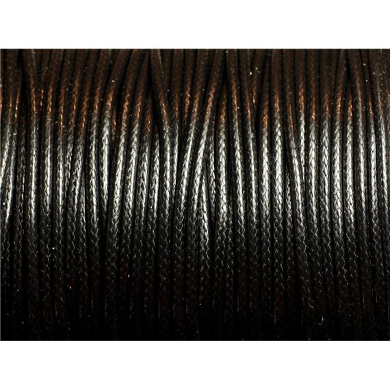 5 Mètres - Fil Corde Cordon Coton Ciré 1mm Noir - 4558550080530