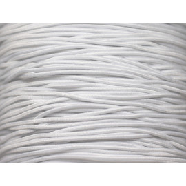 Bobine 100 mètres env - Fil Cordon Tissu Elastique Nylon 1mm Blanc