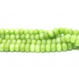 10pc - Stone Beads - Jade Faceted Rondelles 8x5mm Lime green - 4558550009043 