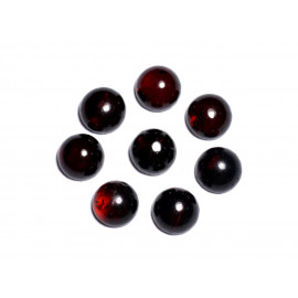 1pc - Cabochon Pierre Ambre naturelle baltique Rond 10mm Cerise Rouge Noir - 7427039738538