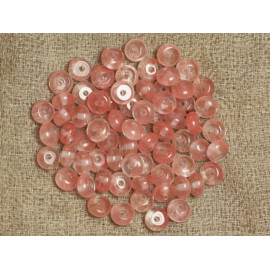 20pc - Perles de Pierre - Quartz Cerise Rondelles 6x4mm   4558550024435