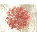Fil 39cm 145pc environ - Perles Pierre - Quartz Cerise Rondelles Heishi 4x2mm Rose corail peche