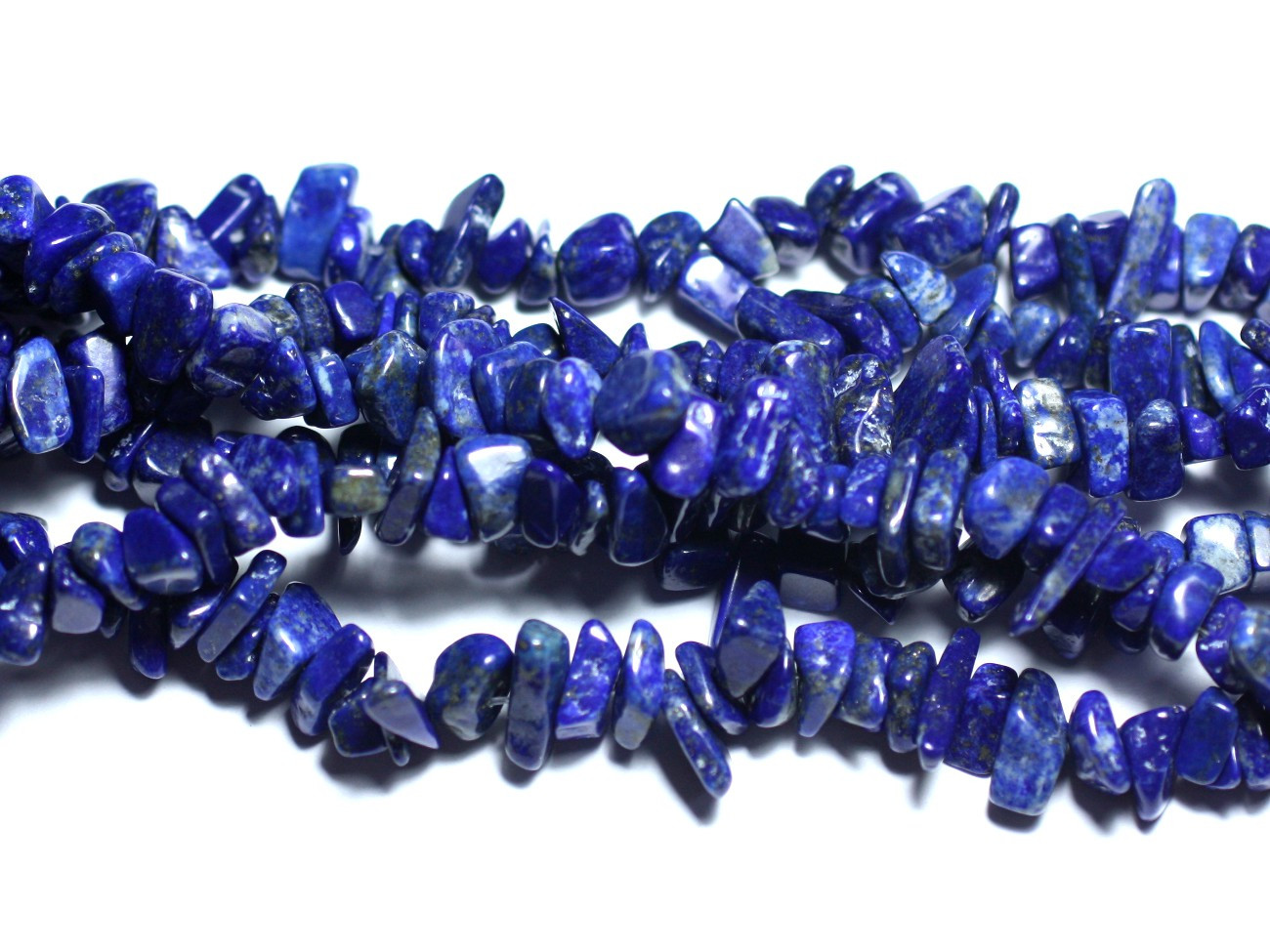 30pc - Perles Pierre - Lapis Lazuli Rocailles Chips 4-12mm bleu roi nuit doré - 7427039737548