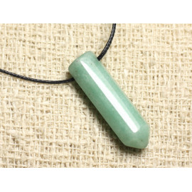 1pc - Pendentif en Pierre - Aventurine Verte Pointe 30x8mm   4558550008299