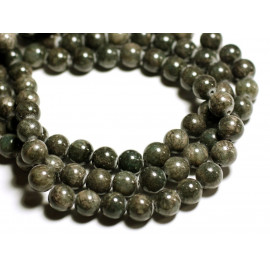 30pc - Perles de Pierre - Jade Boules 4mm Gris vert -  4558550013743