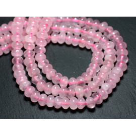 10pc - Cuentas de piedra - Arandelas de cuarzo rosa 8x5mm rosa claro - 7427039737937