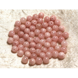 20pc - Perles de Pierre - Jade Rose Pêche Corail Boules 6mm -  4558550013804