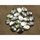 2pc - Perles Nacre Noire - Ovales Facettés 14x10mm   4558550023278 