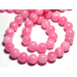 20pc - Perles Pierre - Jade Boules 6mm Rose bonbon - 7427039739559