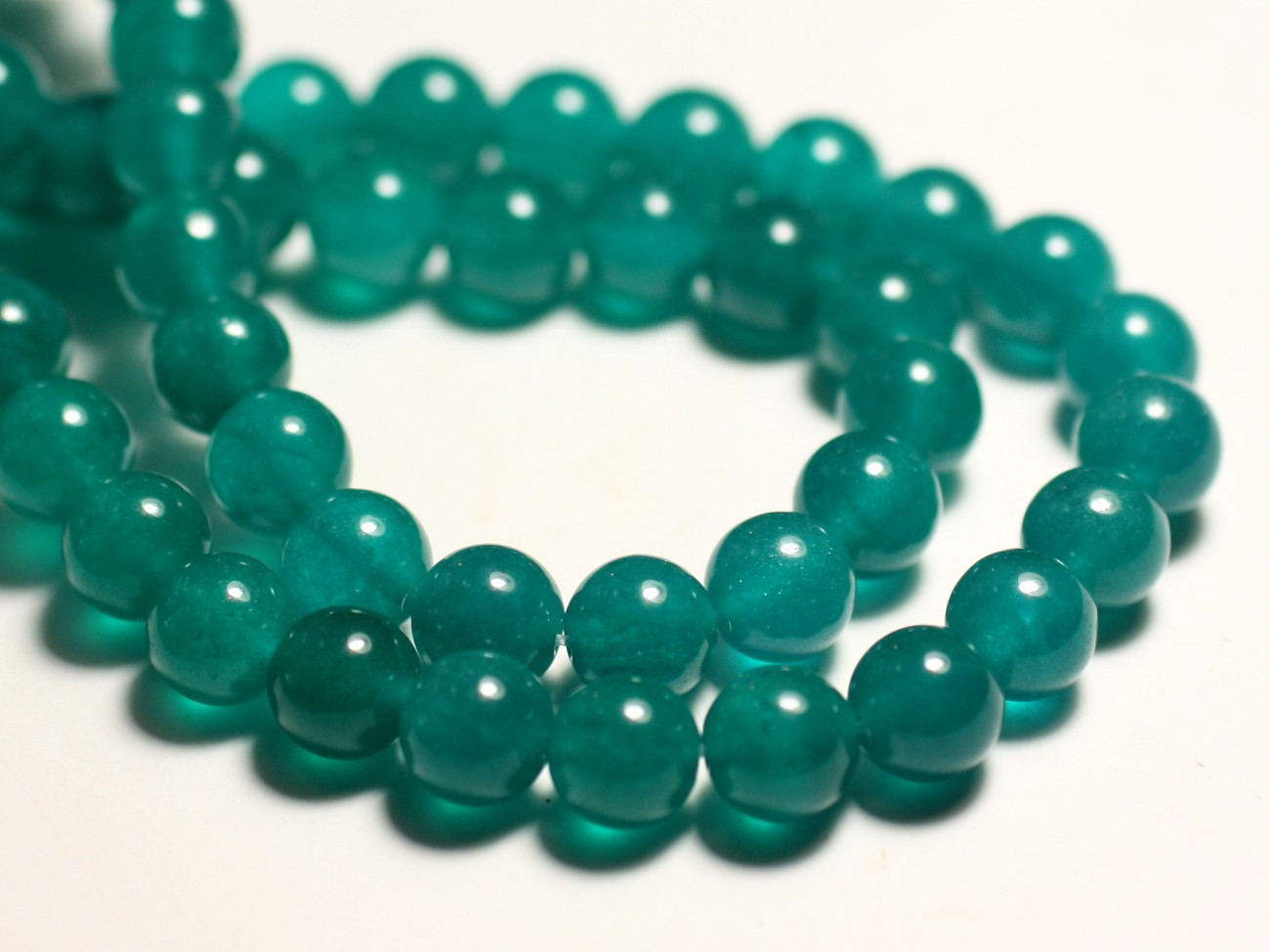 10pc - Perles de Pierre - Jade Boules 8mm Bleu Vert Paon Canard - 8741140016064