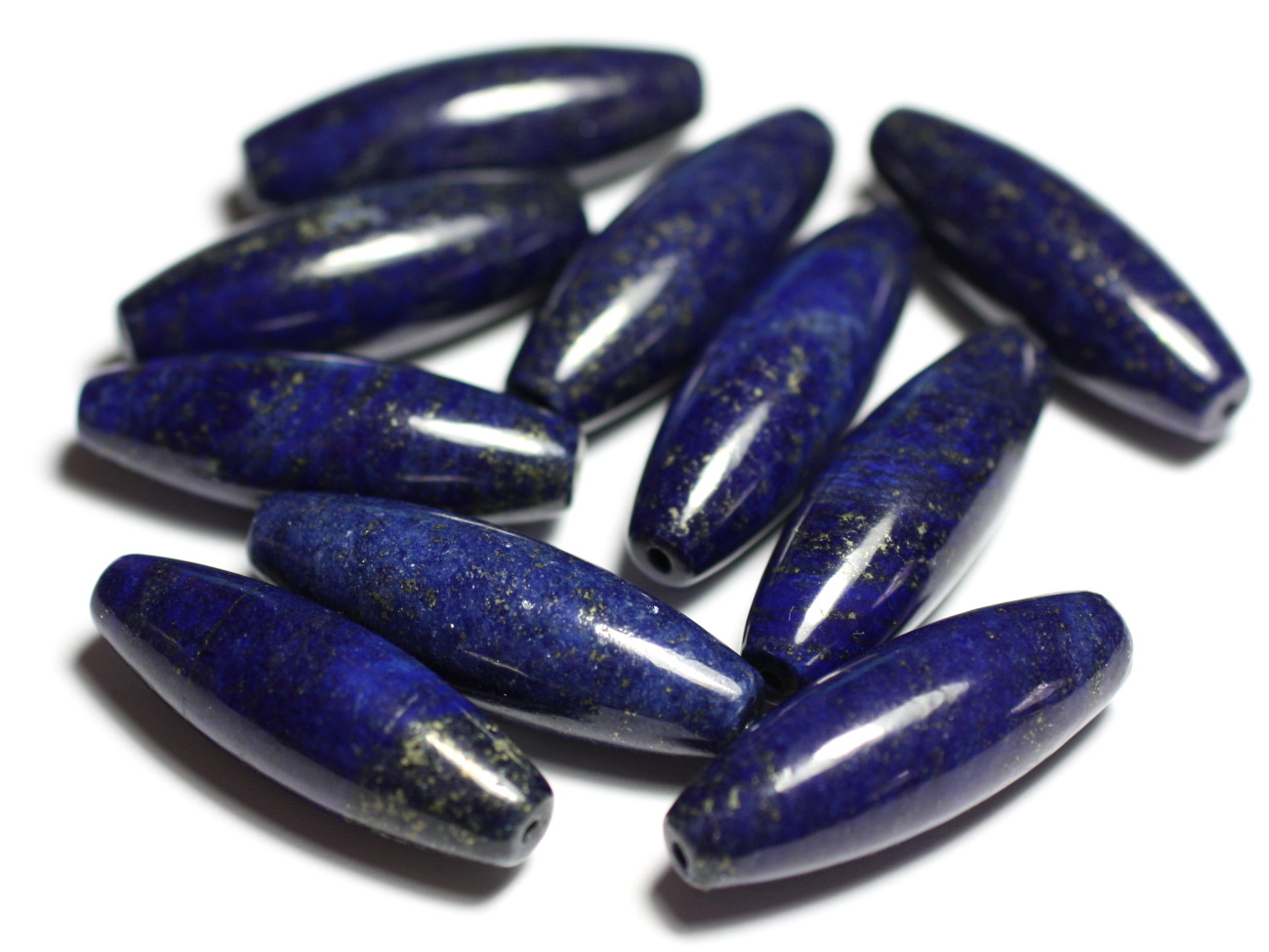 1pc - Perle de Pierre - Lapis Lazuli Riz Fuseau 30x10mm   4558550027214