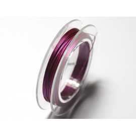 1 Stück - Spule 10 Meter - Kabelgebundener Metalldraht 0,35 mm Lila Rosa - 7427039729352