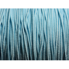 Bobine 100 mètres environ - Fil Corde Cordon Tissu Elastique Nylon Rond 1mm Bleu ciel clair turquoise