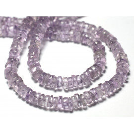 20pc - Stone Beads - Clear Amethyst Heishi Rondelles 6-7mm - 7427039730006
