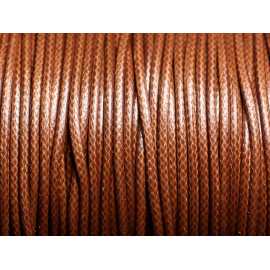 1pc - Appret Accessoire Collier Tour de Cou Coton ciré Marron Noisette et Acier 304L - Longueur au choix - 7427039740005