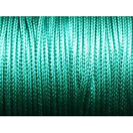 1pc - Appret Accessoire Collier Tour de Cou Coton ciré Vert Turquoise et Acier 304L Longueur au choix - 7427039740135