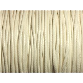 Bobine 80 mètres environ - Fil Corde Cordon Coton ciré enduit 2mm Blanc