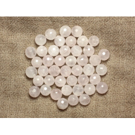 5pc - Perles Pierre - Quartz Rose Boules Facettées 10mm rose clair - 7427039737920