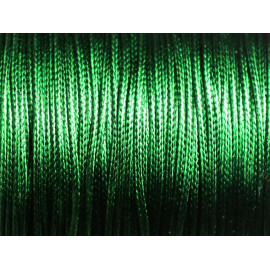 Bobine 80 mètres environ - Fil corde cordon coton ciré enduit 2mm vert bouteille empire