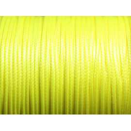 1pc - Appret Accessoire Collier Tour de Cou Coton ciré Jaune Fluo et Acier 304L Longueur au choix - 7427039740296