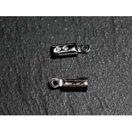 300pc - Appret accessoire embouts à rabattre 10x3.5mm Métal argenté acier inox 304L - 7427039740470