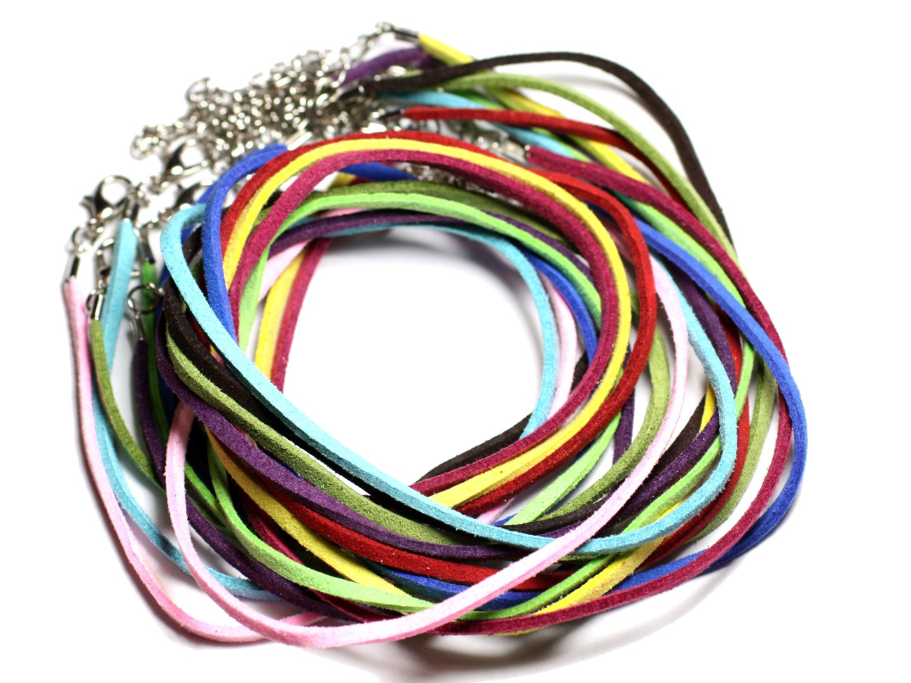 1pc - Appret Accessoire Collier Tour de Cou Suédine Daim Simili cuir Acier 304L - Couleur Longueur au choix - 7427039740531