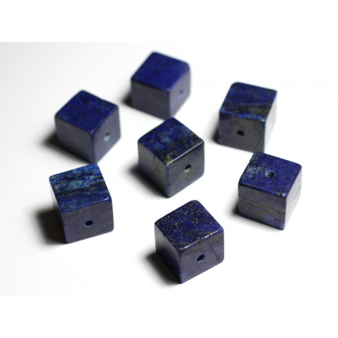1pc - Pendentif Pierre semi précieuse - Lapis Lazuli Cube 15mm   4558550013484