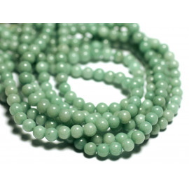 Fil 39cm 95pc environ - Perles Pierre - Jade Boules 4mm vert amande pastel