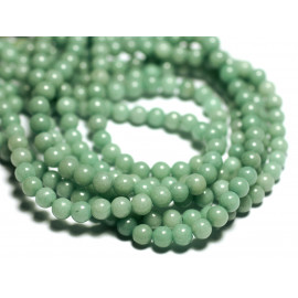 20pc - Perles Pierre - Jade Boules 4mm vert amande pastel - 7427039740760