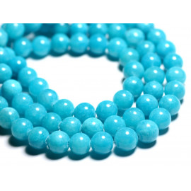 10pc - Perles de Pierre - Jade Bleu Turquoise 8mm   4558550013903