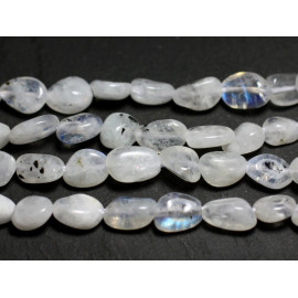 copy of Fil 39cm 47pc env - Perles de Pierre - Pierre de Lune orientale Boules 8mm Blanc gris irisé