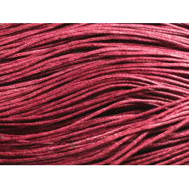 Echeveau 90 mètres environ - Fil Ficelle Corde Cordon Coton ciré enduit 1mm Rouge bordeaux vin - 7427039741163