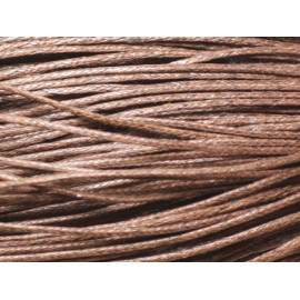 Echeveau 90 mètres environ - Fil Ficelle Corde Cordon Coton ciré enduit 1mm Marron chocolat - 7427039741187