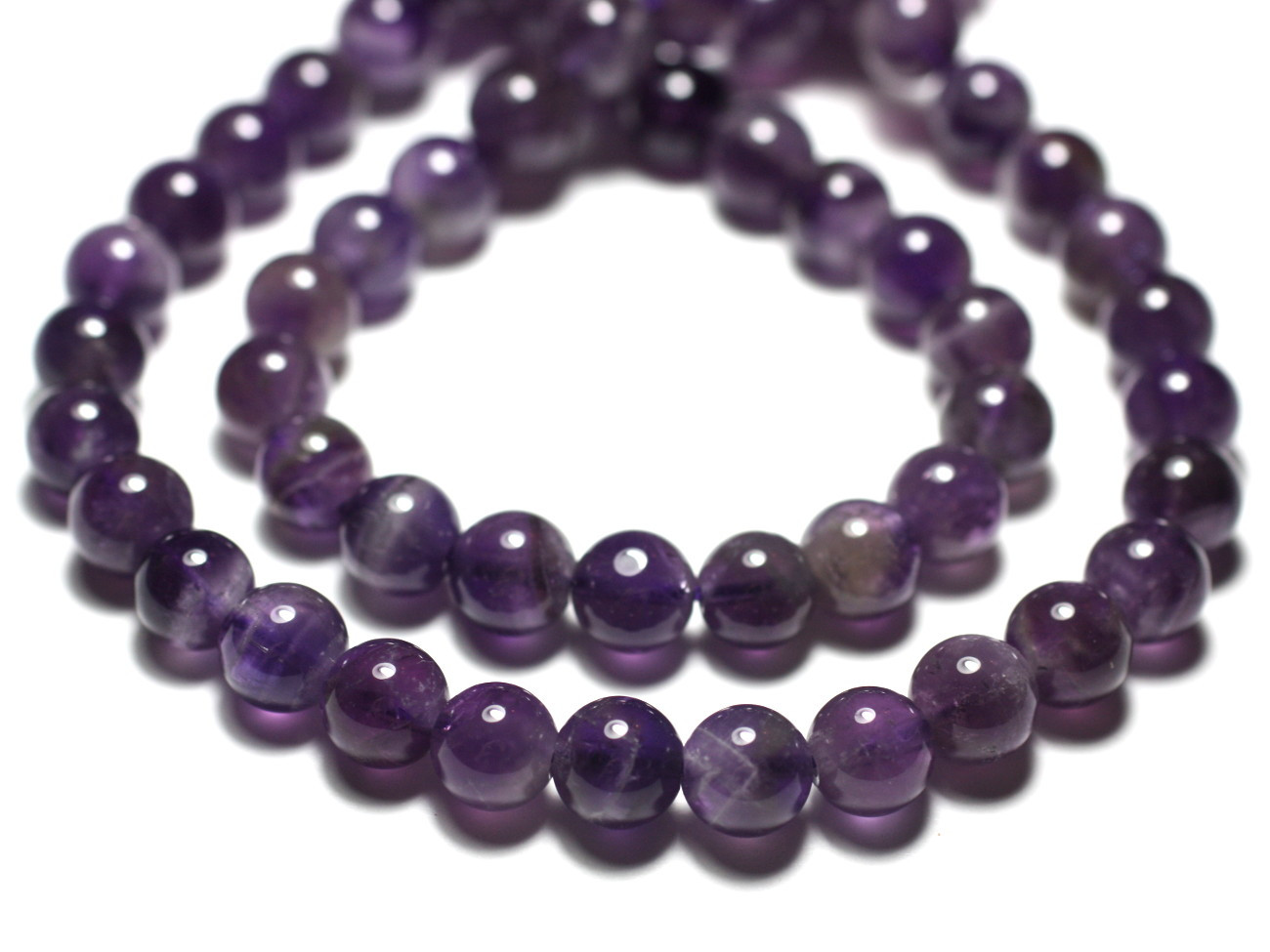10pc - Perles de Pierre - Améthyste Chevron Boules 8mm   4558550035301