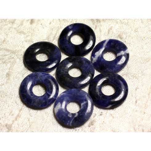 Collier Pendentif Pierre - Sodalite Rond Cercle...