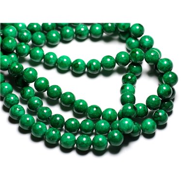 10pc - Perles de Pierre - Jade Boules 8mm Vert Empire -  4558550081698 