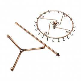 1pc - Accessoire Présentoir Support Manège Porte bijoux colliers bracelets 33x18cm métal cuivré - 7427039741552