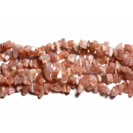 140pc environ - Perles Pierre de Soleil Rocailles Chips 4-10mm rose orange irisé - 7427039737050