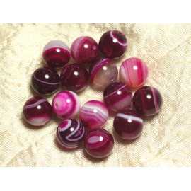 Hanger van halfedelsteen - Fuchsia Agaat 12 mm