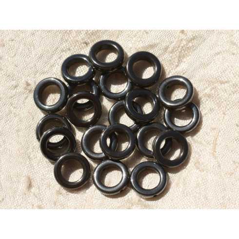 10pc - Perles Pierre Hématite Cercles Donuts...