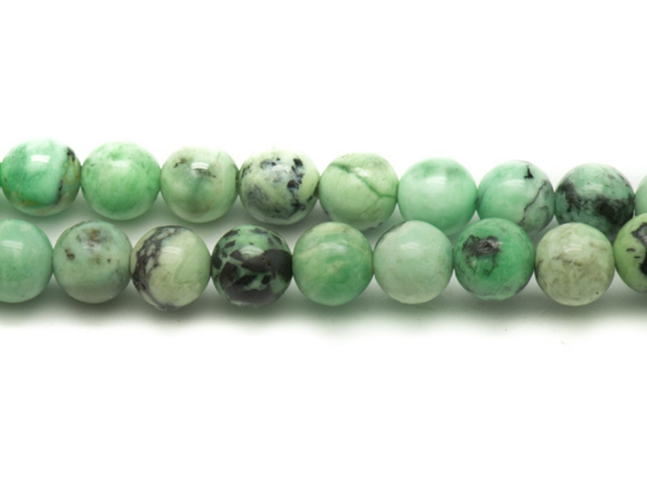 Thread 39cm approx 63pc - Stone Beads - Natural green turquoise 6mm balls